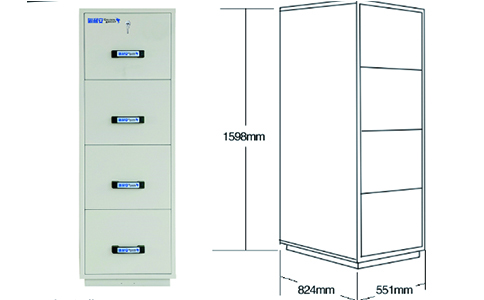 2小时4抽屉防火文件柜尺寸