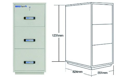 2小时3抽屉防火文件柜尺寸